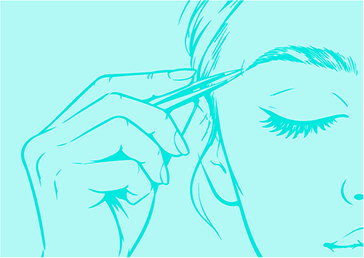 Pluckd Recruiting - woman's face plucking eyebrows with tweezers