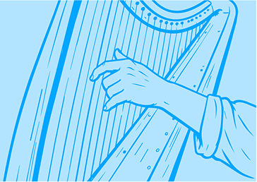 Pluckd Recruiting - hand plucking the strings of a harp